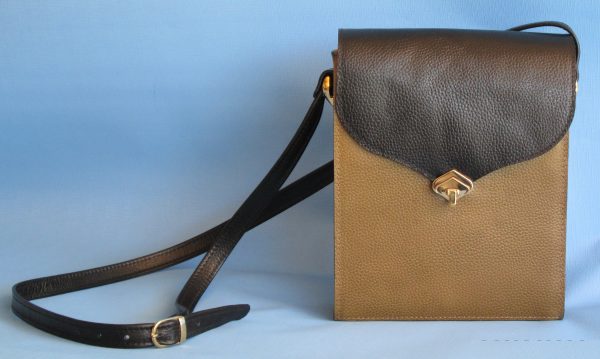 Black and Khaki Cute Over the Shoulder Handbag