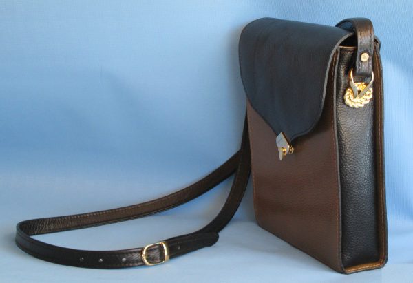 Black and Khaki Cute Over the Shoulder Handbag - Image 3